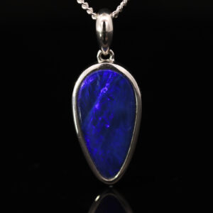 Sterling Silver Blue Purple Doublet Opal Pendant