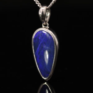 Sterling Silver Blue Purple Doublet Opal Pendant