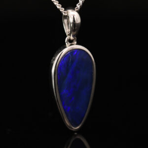 Sterling Silver Blue Purple Doublet Opal Pendant