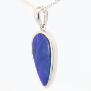Sterling Silver Blue Purple Doublet Opal Pendant