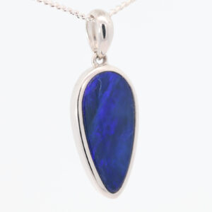 Sterling Silver Blue Purple Doublet Opal Pendant