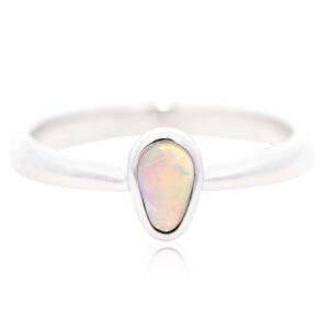 Sterling Silver Blue Green Yellow Orange Crystal Opal Ring