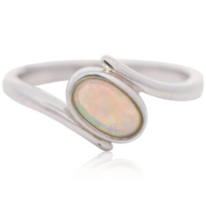 Sterling Silver Blue Green Yellow Orange Red Crystal Opal Ring