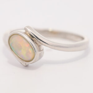Sterling Silver Blue Green Yellow Orange Red Crystal Opal Ring