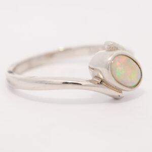 Sterling Silver Blue Green Yellow Orange Red Crystal Opal Ring