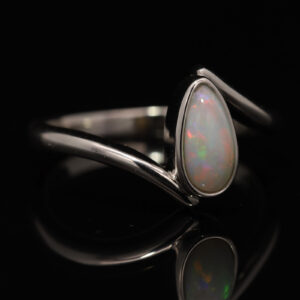 Sterling Silver Blue Green Yellow Orange White Opal Ring