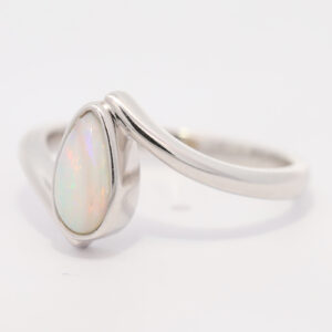 Sterling Silver Blue Green Yellow Orange White Opal Ring