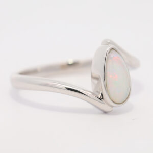 Sterling Silver Blue Green Yellow Orange White Opal Ring