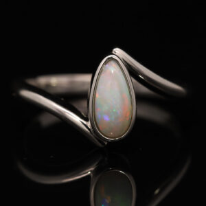 Sterling Silver Blue Green Yellow Orange White Opal Ring