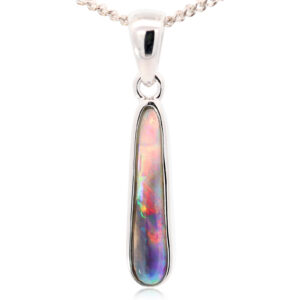 Sterling Silver Blue Green Yellow Orange Red Black Opal Pendant
