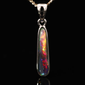 Sterling Silver Blue Green Yellow Orange Red Black Opal Pendant