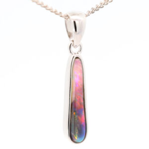 Sterling Silver Blue Green Yellow Orange Red Black Opal Pendant