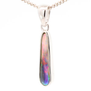 Sterling Silver Blue Green Yellow Orange Red Black Opal Pendant