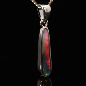 Sterling Silver Blue Green Yellow Orange Red Black Opal Pendant