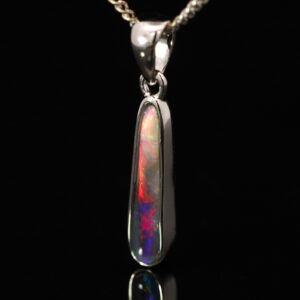 Sterling Silver Blue Green Yellow Orange Red Black Opal Pendant