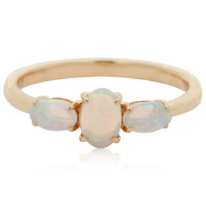 Yellow Gold Blue Green Yellow Orange Crystal Opal Ring
