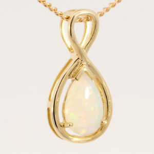 Yellow Gold Blue Green Yellow Orange Pink Crystal Opal Pendant