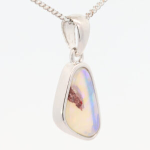 Sterling Silver Blue Green Crystal Opal Pendant