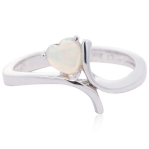 White Gold Blue Green Yellow Orange Pink Crystal Opal Ring