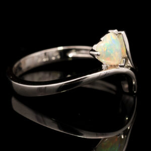 White Gold Blue Green Yellow Orange Pink Crystal Opal Ring