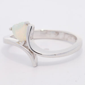 White Gold Blue Green Yellow Orange Pink Crystal Opal Ring