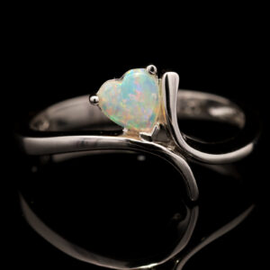 White Gold Blue Green Yellow Orange Pink Crystal Opal Ring