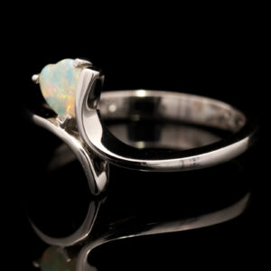 White Gold Blue Green Yellow Orange Pink Crystal Opal Ring