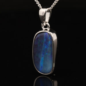 Sterling Silver Blue Purple Boulder Opal Pendant