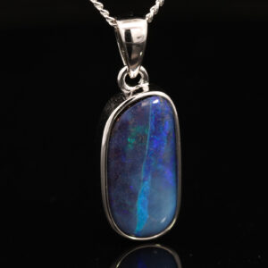 Sterling Silver Blue Purple Boulder Opal Pendant