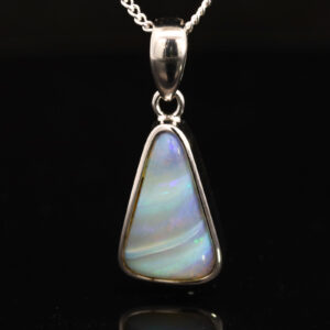 Sterling Silver Blue Purple Boulder Opal Pendant