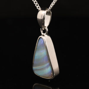 Sterling Silver Blue Purple Boulder Opal Pendant