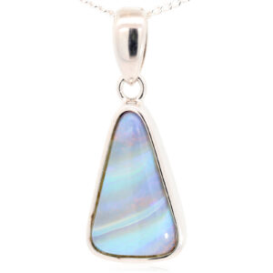 Sterling Silver Blue Purple Boulder Opal Pendant