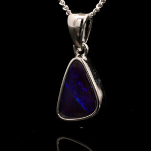 Sterling Silver Blue Purple Boulder Opal Pendant