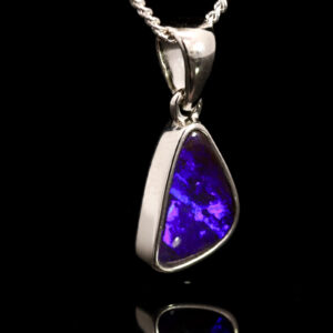 Sterling Silver Blue Purple Boulder Opal Pendant