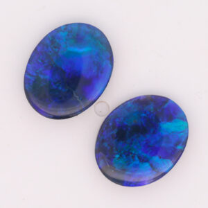 Unset Blue Green Purple Black Opal Pair