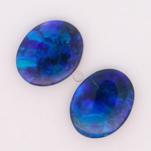 Unset Blue Green Purple Black Opal Pair
