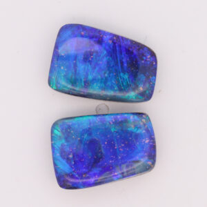 Unset Blue Green Purple Boulder Opal Pair