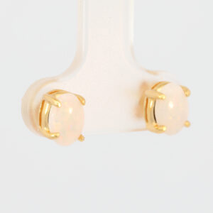 Gold-Plated Sterling Silver Blue Green Yellow Orange Pink White Opal Earrings