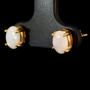 Gold-Plated Sterling Silver Blue Green Yellow Orange Pink White Opal Earrings