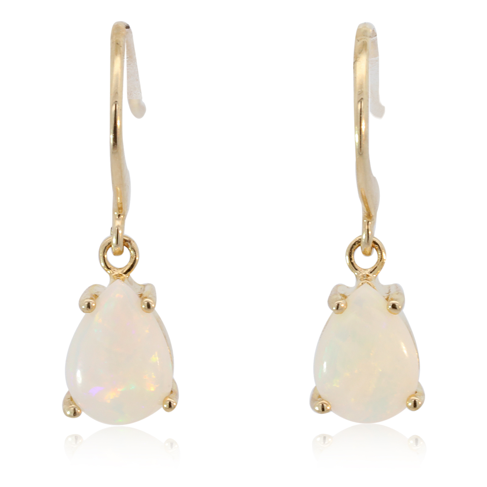 Yellow Gold Blue Green Yellow Orange Pink Crystal Opal Earrings