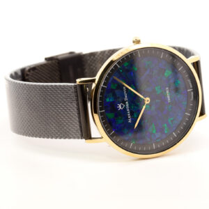 Gold-plated Blue Green Doublet Opal Men's Watch