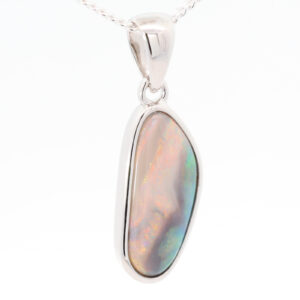 Sterling Silver Blue Green Yellow Orange Pink Semi Black Opal Pendant