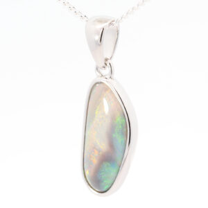 Sterling Silver Blue Green Yellow Orange Pink Semi Black Opal Pendant