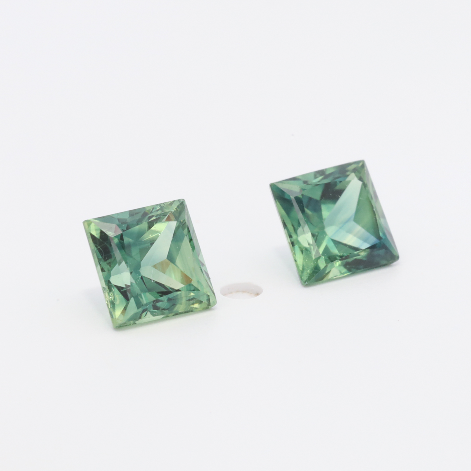 Unset Blue Green Australian Sapphire Pair