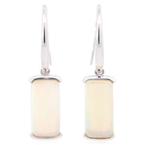 White Gold Blue Green Yellow Orange Pink Crystal Opal Earrings