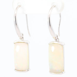 White Gold Blue Green Yellow Orange Pink Crystal Opal Earrings