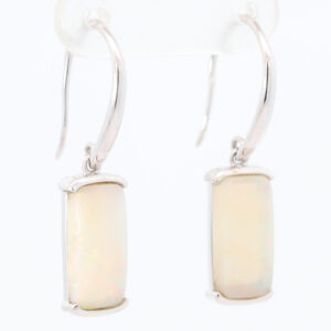 White Gold Blue Green Yellow Orange Pink Crystal Opal Earrings