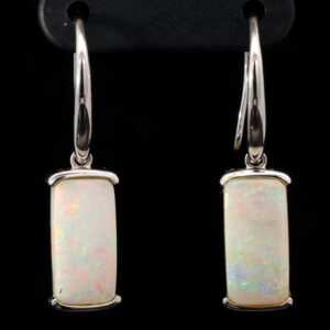 White Gold Blue Green Yellow Orange Pink Crystal Opal Earrings