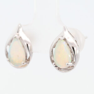 White Gold Blue Green Yellow Orange Pink Crystal Opal Earrings