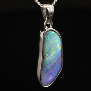 Sterling Silver Blue Green Purple Orange Boulder Opal Pendant